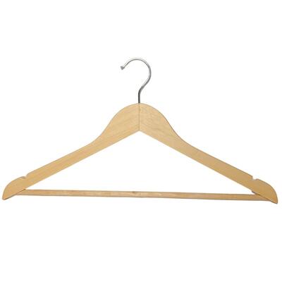100 Wooden Hotel Hangers with Hook ECO